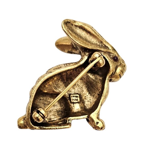 MMA Metropolitan Museum of Art  Rabbit Hare Brooch Gold Tone Pin, Signed - Picture 6 of 9